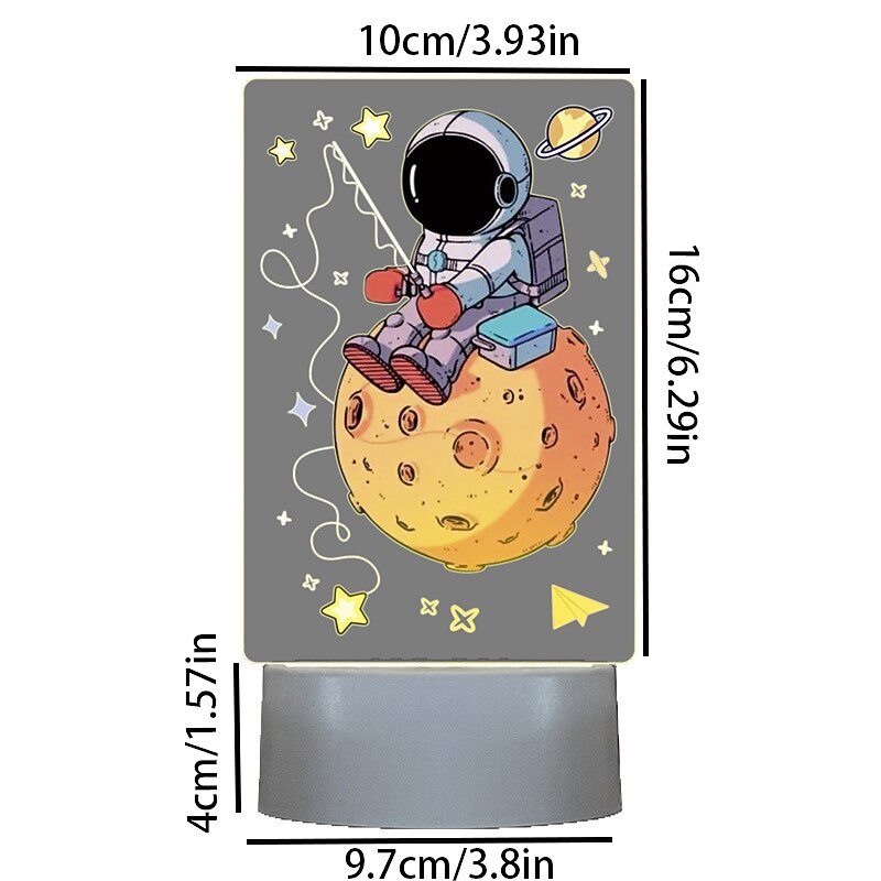 Acrylic 3D Led Lamp Cartoon Astronaut Night Lights Neon Home Christmas Decor Birthday Gift Romantic Desk Lights2