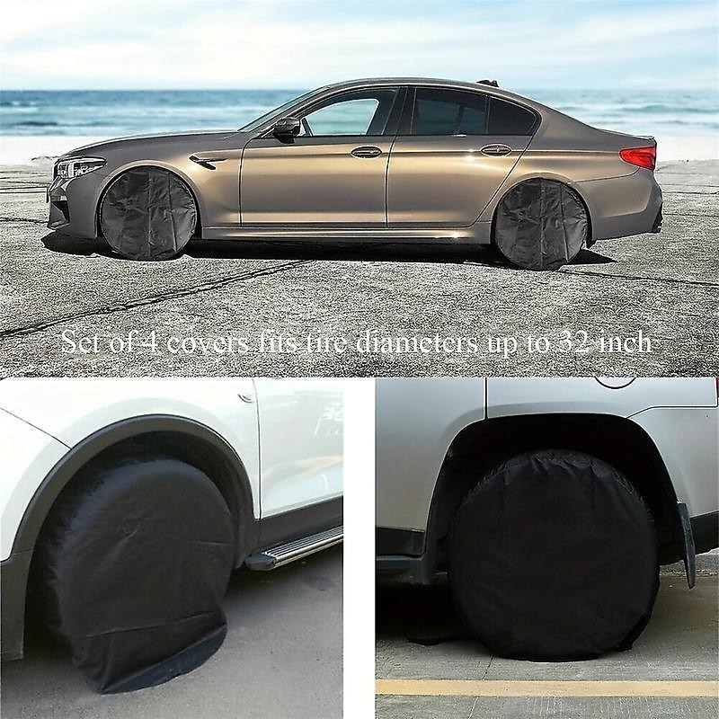 4 Pack Waterproof Tire Covers Protect Your RV Trailer Camper Wheels from Corrosion!4