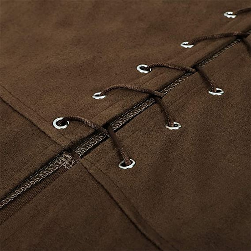 Vampire Pirate Knight Ritter Viking Celtic Knight Retro Vintage Punk & Gothic Medieval Renaissance 17th Century Cosplay Costume Vest Suede Vest Men's Women's Drawstring Costume Vintage Cosplay4
