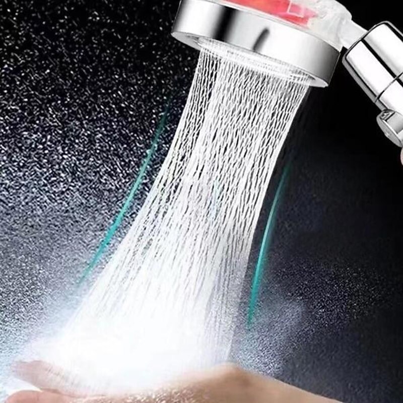 High Pressure Shower Head Water Saving Hand-held Spray Nozzle Turbocharged Shower Head With Small Fan Bathroom Supplies 13