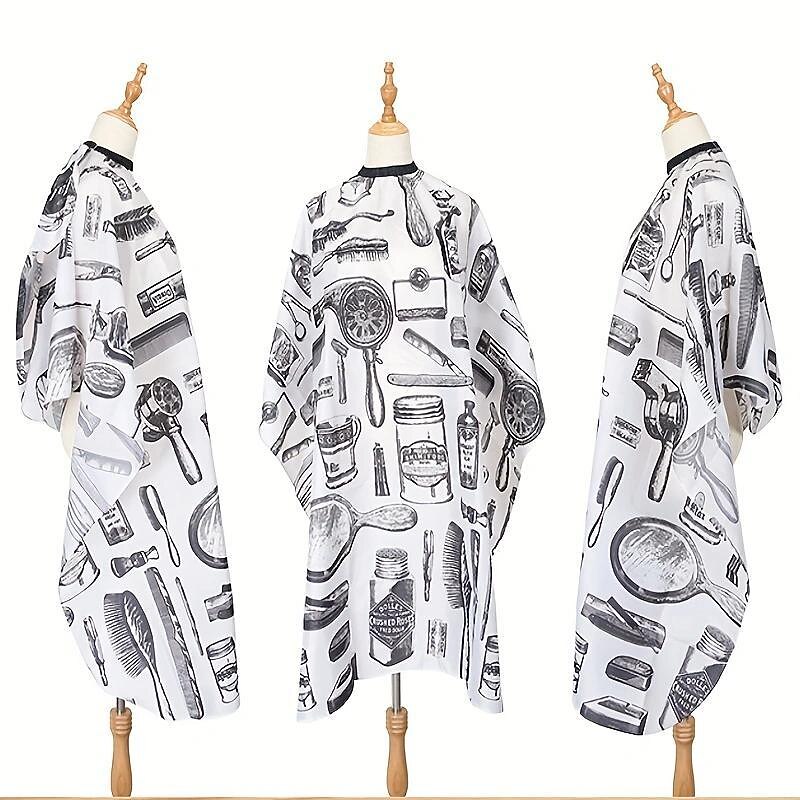 Professional Waterproof Hair Styling Cape Hair Cutting Salon Cape Gown Hair Salon With Snap Closure White3