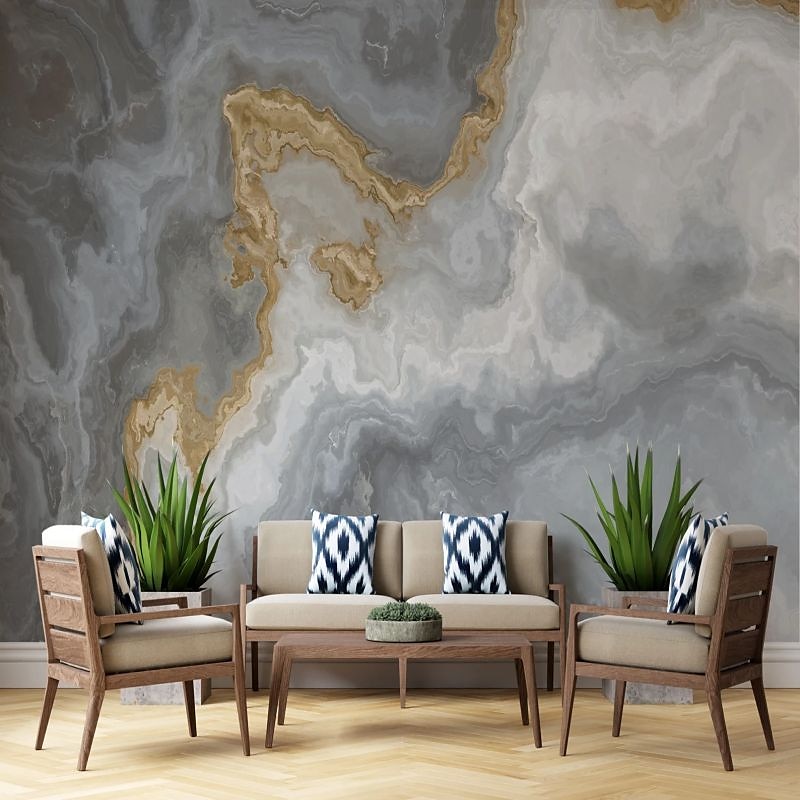 Cool Wallpapers Abstract Marble Wallpaper Wall Mural White Covering Sticker Peel and Stick Removable PVC/Vinyl Material Self Adhesive/Adhesive Required Wall Decor for Living Room Kitchen Bathroom