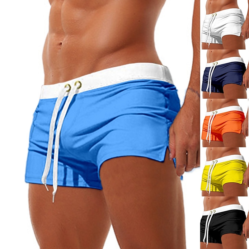 Men's Swim Trunks Swim Shorts Quick Dry Lycra Board Shorts Bottoms Drawstring Zipper Pocket Swimming Surfing Beach Water Sports Patchwork Autumn / Fall Spring Summer / Stretchy