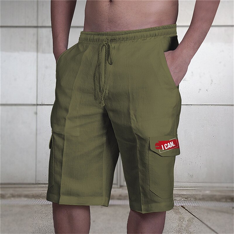 Men's Letter Graphic Prints Cargo Shorts Summer Shorts Mid Waist Streetwear Designer Casual Daily Holiday Drawstring Elastic Waist Print Designer Clothing Apparel2