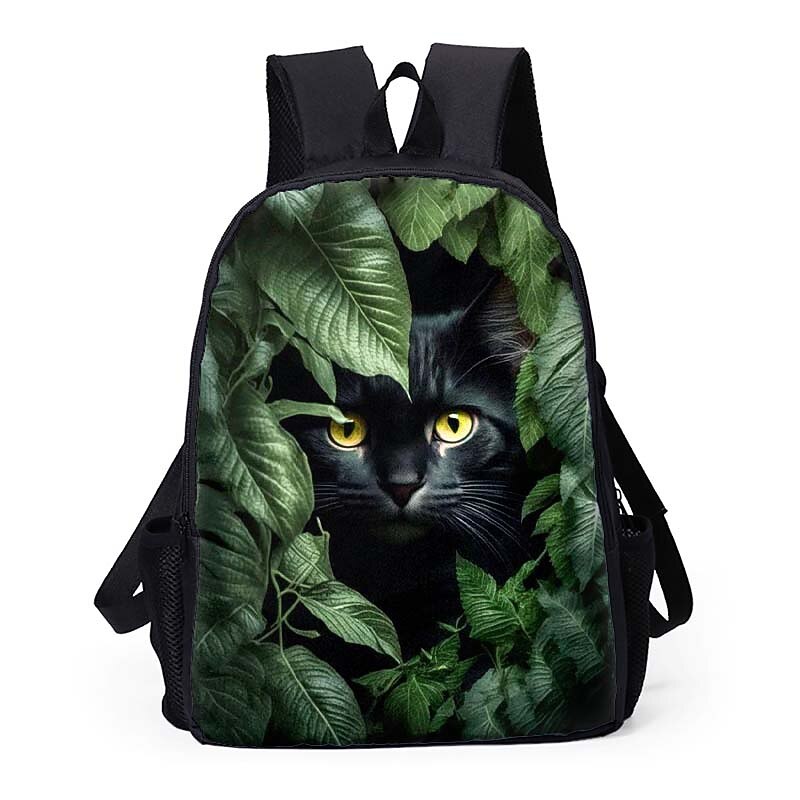 Jungle Black Cat Backpack for Girls and Boys – Mysterious Eyes Animal Print School Bag for Kids or Daily Adventure Use