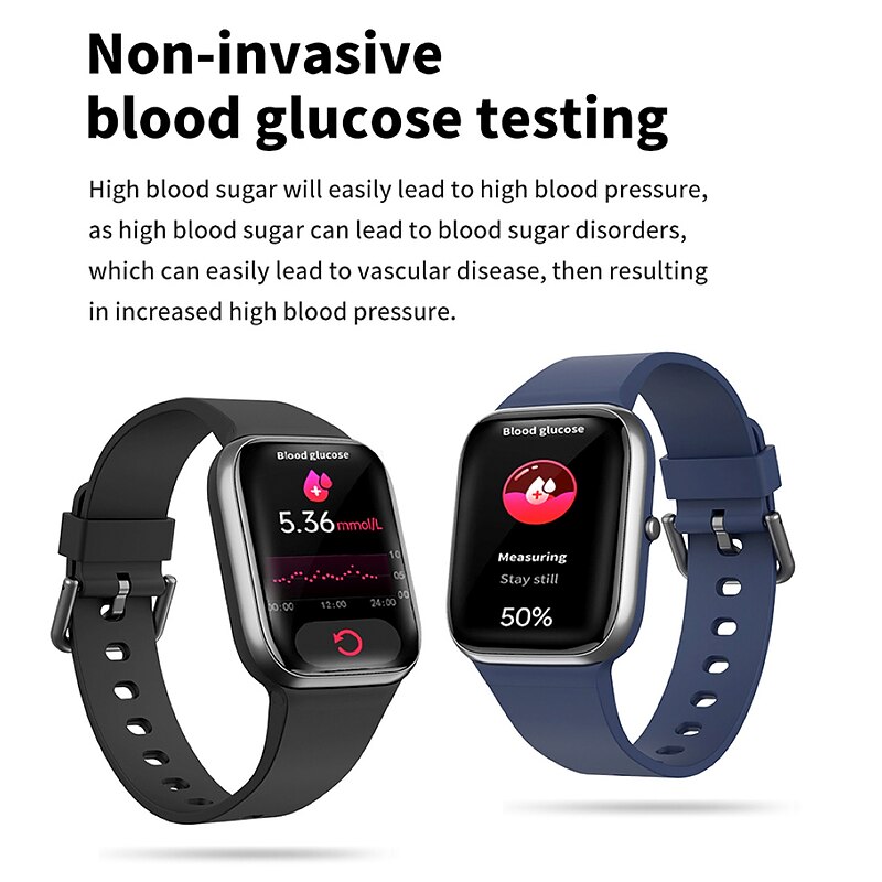 Y9PRO Smart Watch 1.85'' Smartwatch Fitness Running Watch Bluetooth Call Pedometer Reminder Blood Sugar Heart Rate Monitoring Music Playback Compatible with Android iOS Men Women4