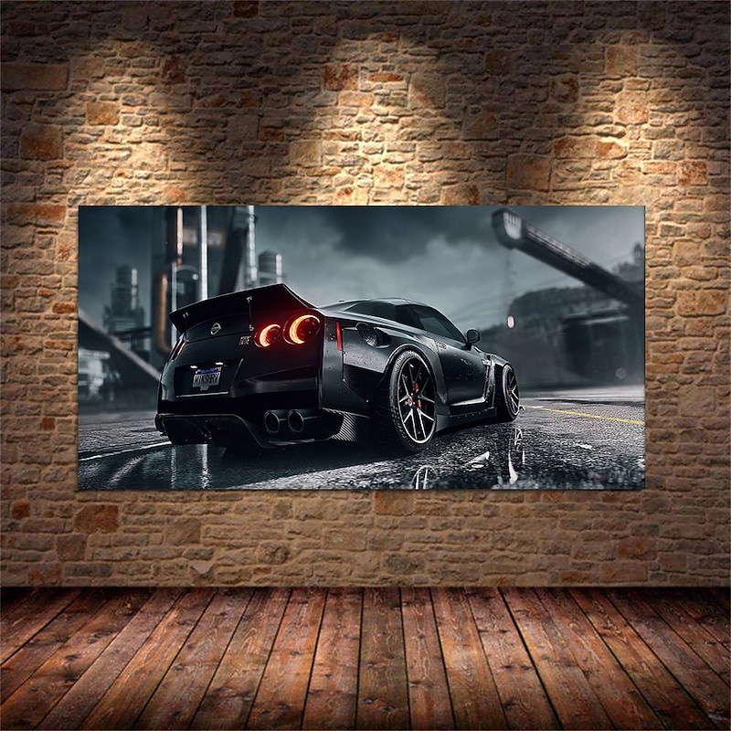Car Wall Art Picture GTR R34 VS Supra Vehicle Modern Canvas Painting Poster and Print for Living Room Bedroom Home Decor2