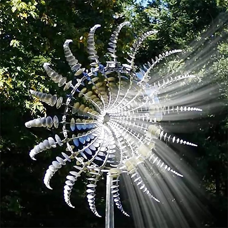Magical Metal Garden Windmill,Kinetic Wind Spinners,Wind Sculpture for Yard 3D Outdoor Wind Kinetic Sculpture Move with The Wind - Metal Wind Spinners Suitable for Garden Terrace Lawn Yard4
