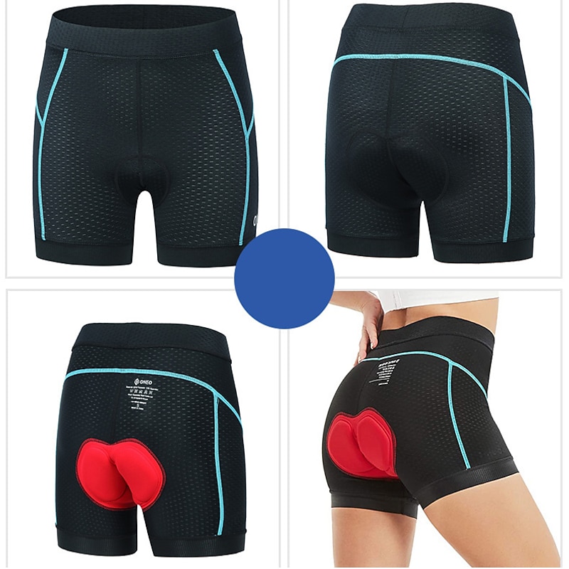 Women's Cycling Underwear Shorts Bike Shorts 3D Padded Shorts Bike Padded Shorts / Chamois Bottoms Mountain Bike MTB Road Bike Cycling Sports 3D Pad Quick Dry Lightweight Sweat wicking Black Blue2