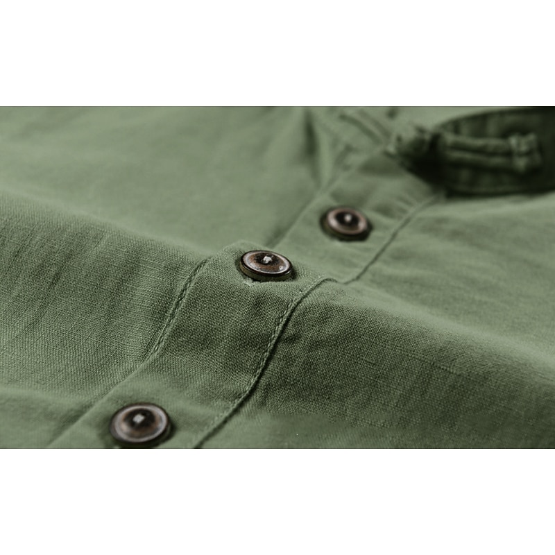 Men's Band Collar Shirt Popover Shirt Summer Shirt Beach Wear Casual Shirt Plain Outdoor Holiday White Blue Green Gray Short Sleeve Henley Spring & Summer Clothing Apparel2