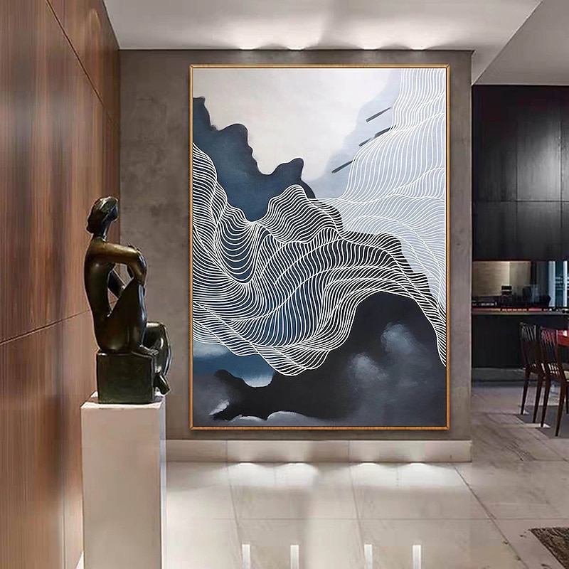 Handmade Hand Painted Oil Painting Wall Modern Abstract Painting Canvas Mountain Painting Home Decoration Decor Rolled Canvas No Frame Unstretched