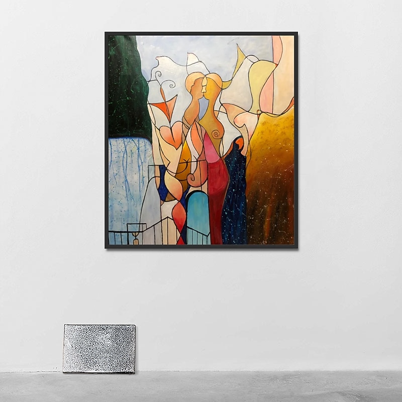 Handmade Oil Painting Canvas Wall Art Decoration Picasso Style Abstract Figures for Home Decor Rolled Frameless Unstretched Painting3