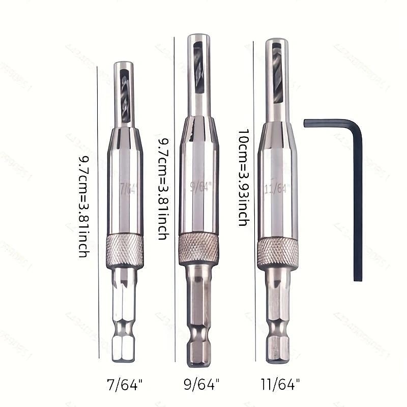 4pcs Self Centering Hinge Drill Bit Set High-speed Steel Woodworking Door Window Hinge Drill Bit Positioning Hole Opener2