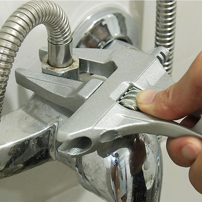 Bathroom Adjustable Wrench, 16-68mm Mini Adjustable Wrench, Small Space Multifunctional Aluminum Wrench, Bathroom Pipe Nut Removal Tool3