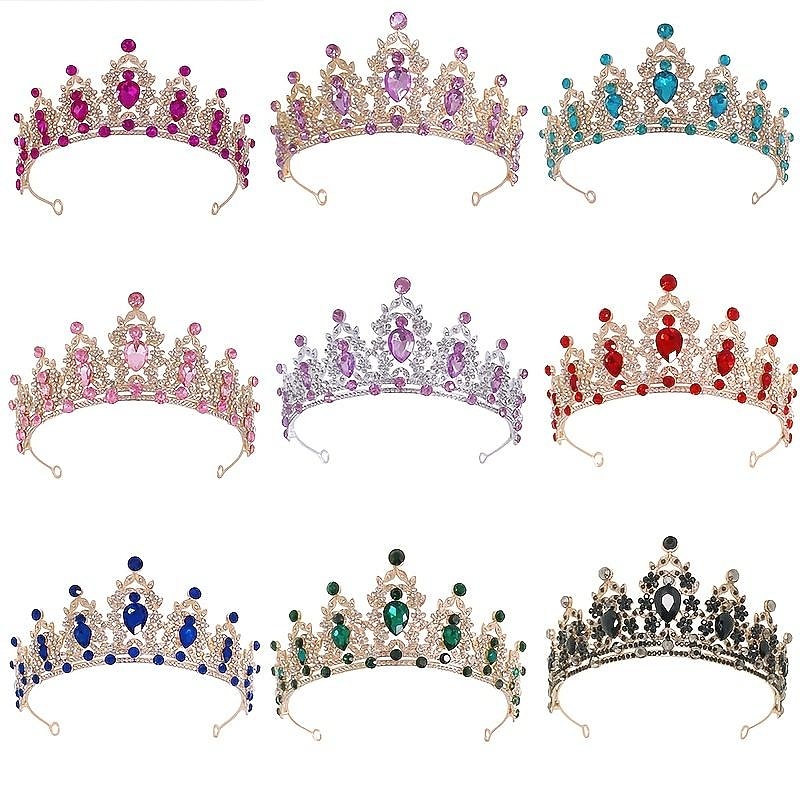 Sparkling Crystal Tiaras & Crowns for Women & Girls Rococo Victorian Wedding Accessories