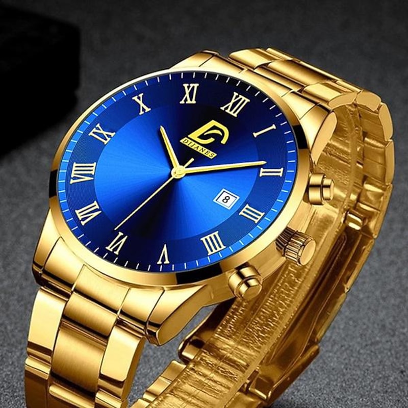 Fashion Mens Watches Luxury Calendar Date Quartz Clock Big Dial Men Business Stainless Steel Mesh Belt Watch Relojes Masculino3