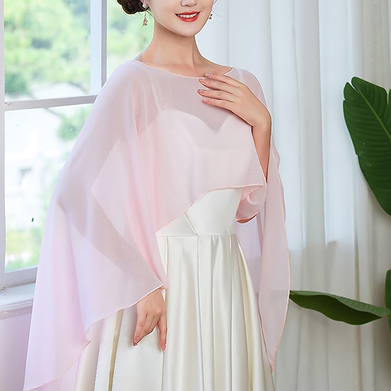 Women's Wrap Cape Vintage Elegant Sleeveless  Wedding Wraps With Pure Color For Wedding Summer dress to impress2
