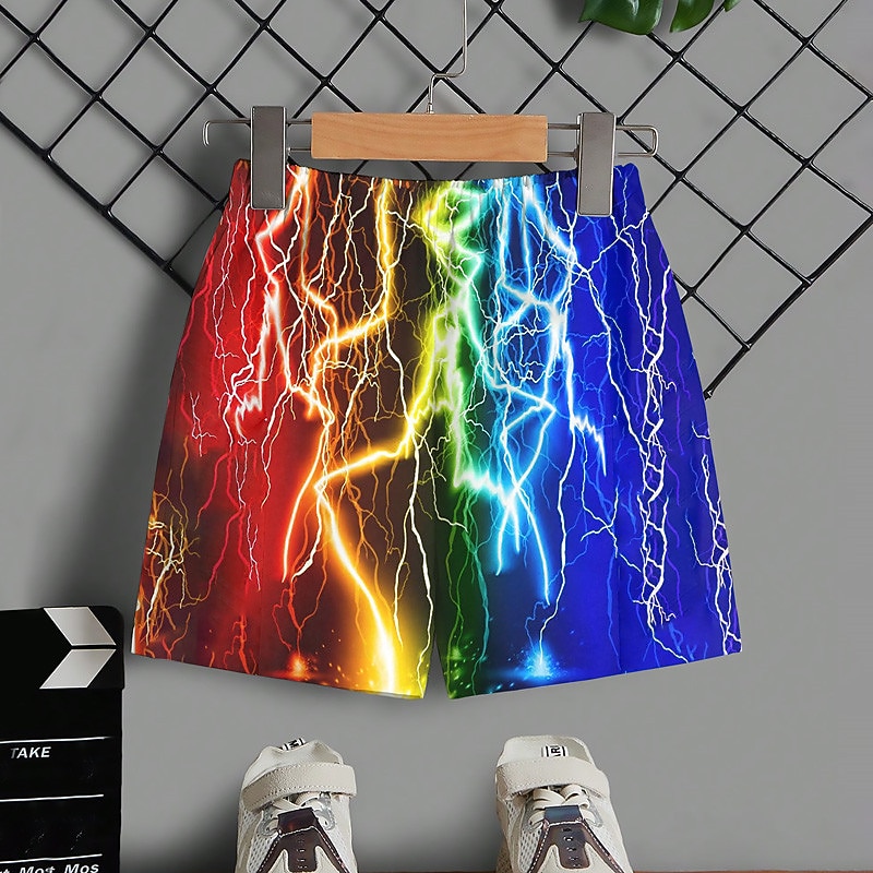 Kids Boys Shorts Graphic Breathable Soft Comfort Shorts Outdoor Sports Fashion Daily Blue Mid Waist3