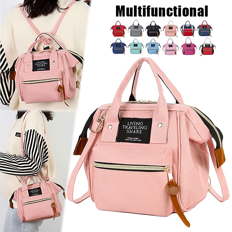 Multifunctional Canvas Backpack and Handbag – Versatile and Stylish Back to School, Travel, or Everyday Bag in Multiple Colors