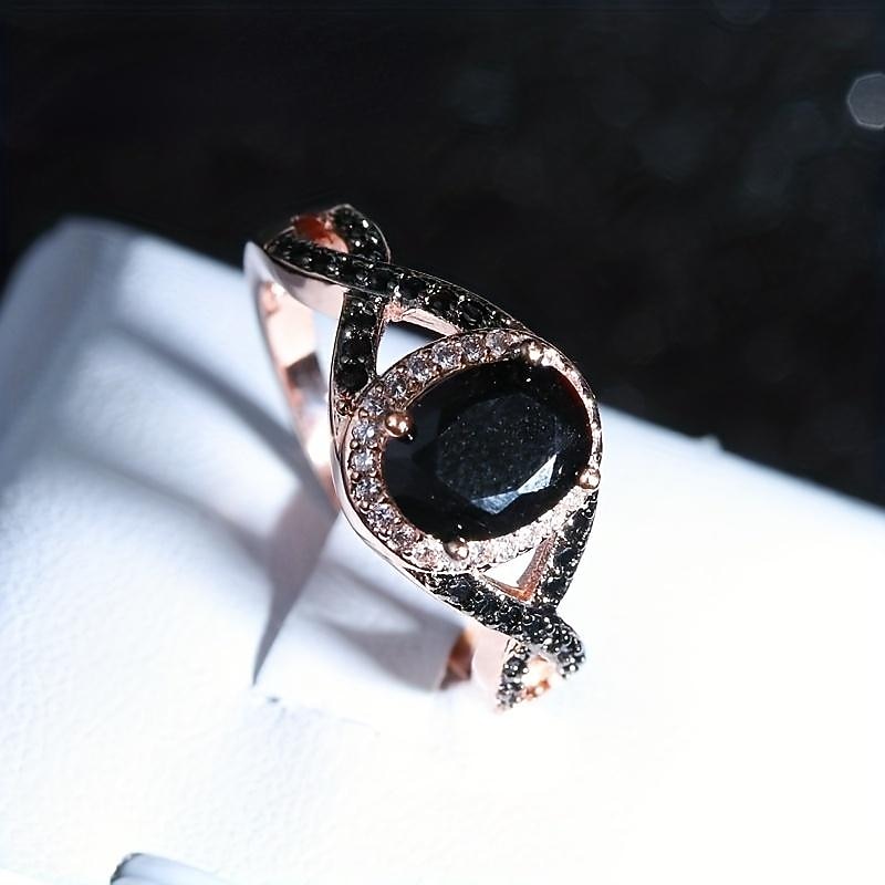 Ring Wedding Classic Black Chrome Precious Luxury Vintage 1PC Zircon3