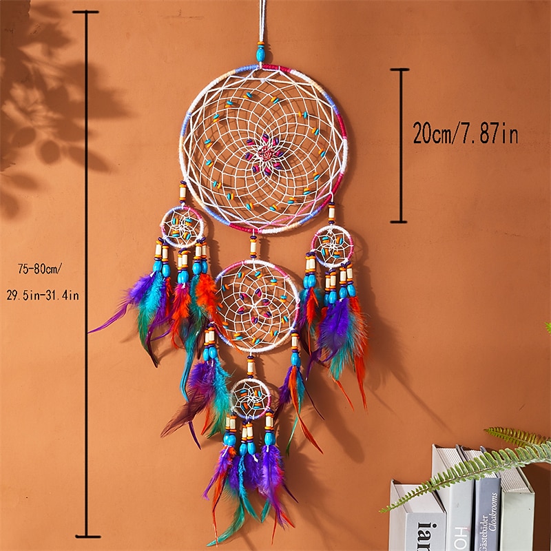 Handwoven tapestry dream catcher moon wall decoration pendants creative home wall hanging room wall decoration2