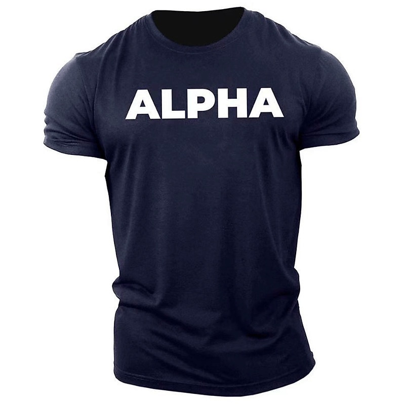Men's Alpha Graphic T-Shirt for Gym & Workout - Athletic Short Sleeve2