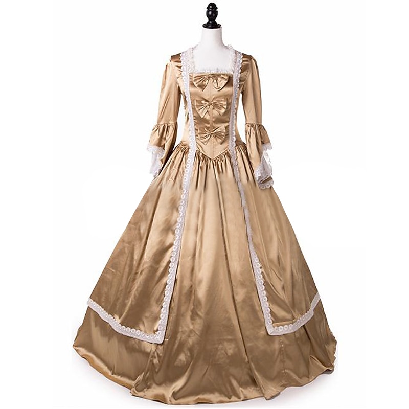 Princess Cinderella Shakespeare Vintage Rococo Victorian Renaissance Colonial Period Dress Party Costume Masquerade Women's Girls' Lace Bow Costume Vintage Cosplay Performance Party Halloween