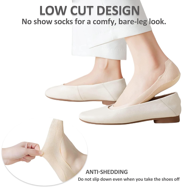 No Show Socks Womens Ultra Low Cut Liner Socks Non Slip Hidden Invisible for Flats Boat4
