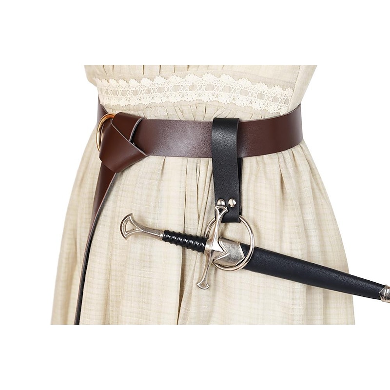 Weapon Hook Strap Medieval Belt Skirt Hikes Double Ring Faux Leather Loop Renaissance Adult Accessory3