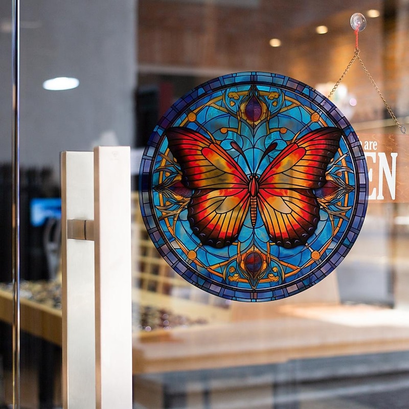 Window Sticker, Home Wall Decor Colorful Hummingbird Stickers Removable Static Decorative Anti-collision Stickers3