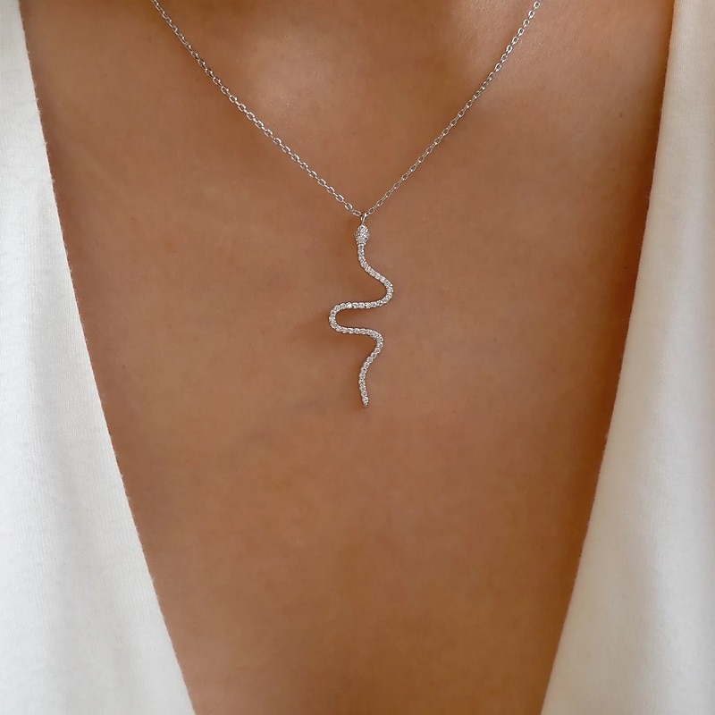 1PC Chain Necklace Long Necklace For Women's Daily Alloy Snake Snake2