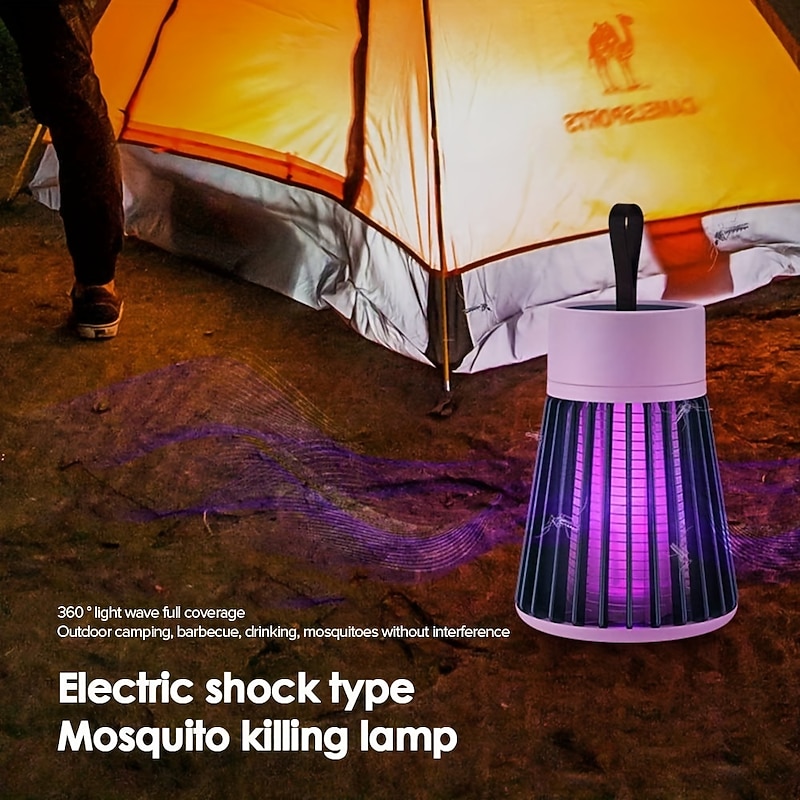 Bug Zapper Rechargeable Mosquito and Fly Killer Indoor Light with Hanging Loop Electric Killing Lamp Portable USB LED Trap for Home Bedroom Outdoor Camping3