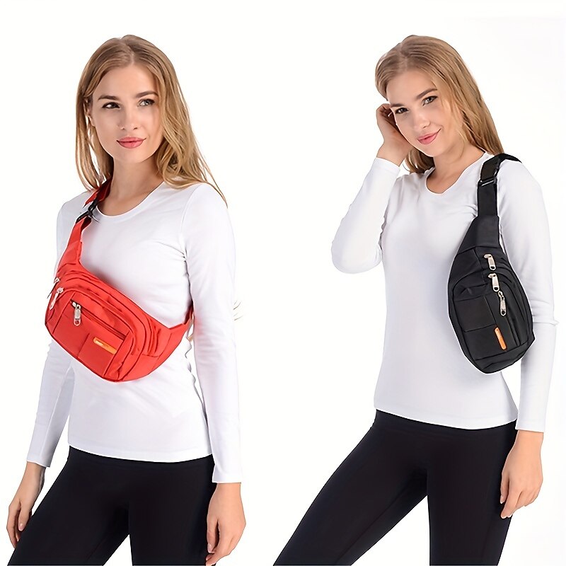 Black Waterproof Waist Bag – Multi-Pocket Fanny Pack for Travel, Hiking, Running, and Outdoor Sports3