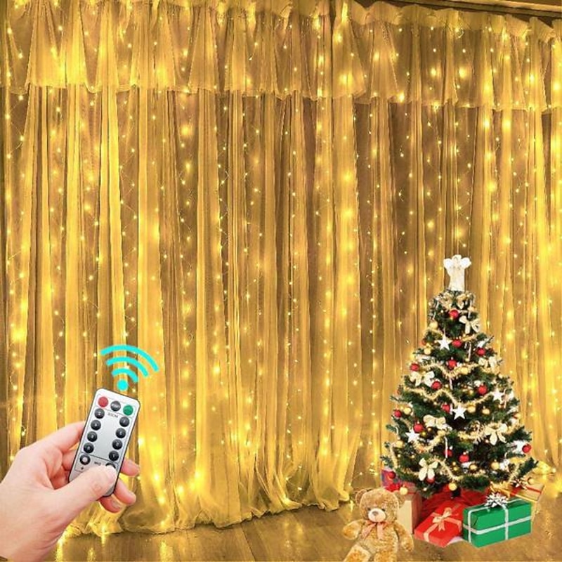Curtain Fairy Lights String Light 8 Modes with Remote Control Christmas Party Wedding Light Decoration Lights USB Powered2