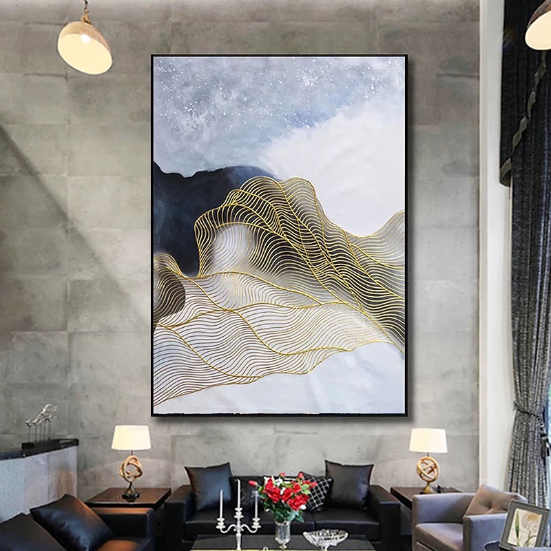 Handmade Hand Painted Oil Painting Wall Modern Abstract Painting Canvas Mountain Painting Home Decoration Decor Rolled Canvas No Frame Unstretched4