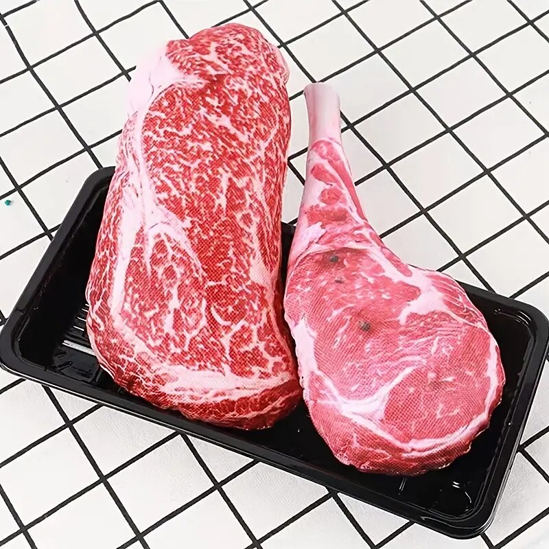 Interactive Steak-Shaped Pet Chew Toy - Keep Your Dogs & CatsEntertained for Hours!2