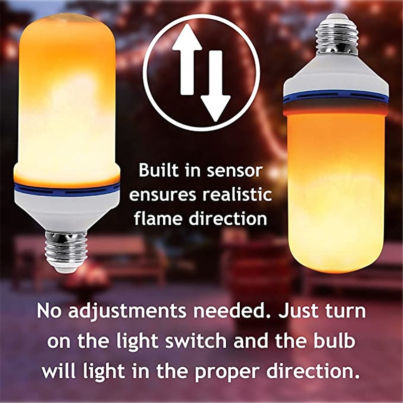 LED E27 Flame Bulb Fire lamp Corn Bulb Flickering LED Light Dynamic Flame Effect 85-265v for Home Lighting3