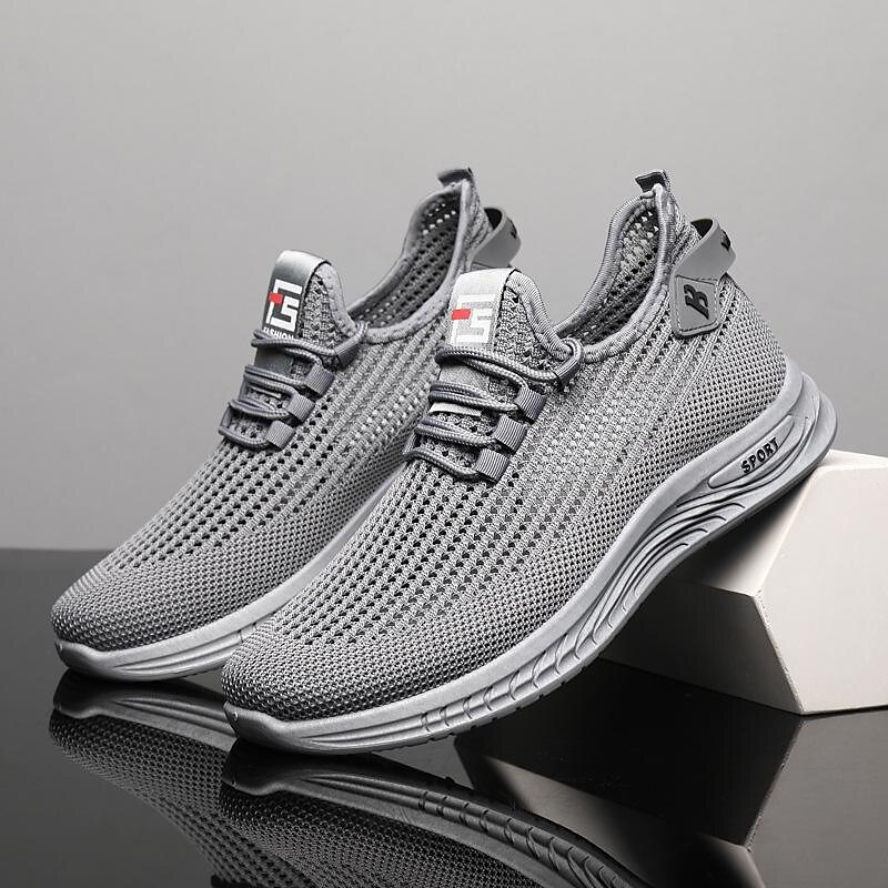 Beige Men's Woven Sneakers with Lace-Up Closure for Breathable and Comfortable Athletic Wear4