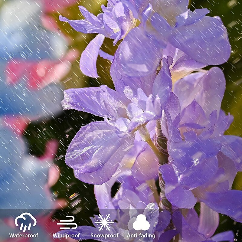 Solar Lights Outdoor Garden Decor Solar Powered Violet Lights Flower Stake Waterproof Solar Flower Lights for Garden Corridor Yard Lawn Patio Pathway Balcony Pool Wedding Decorative3