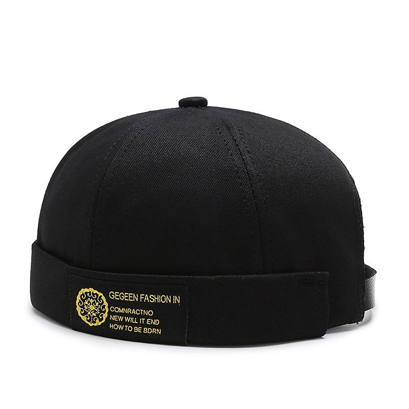 Unisex Docker Cap Brimless Hats Black White Cotton Travel Beach Outdoor Vacation Plain Adjustable Fashion2