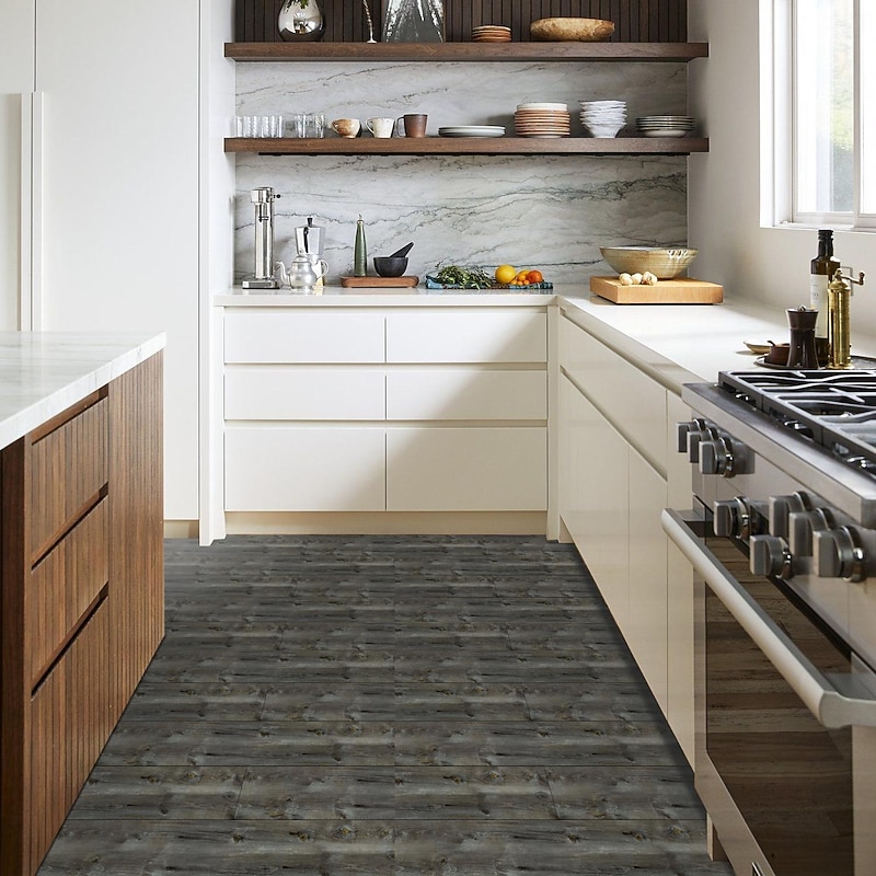 Cool Wallpapers Wooden Floor Wallpaper Wall Mural Peel and Stick Wall Sticker PVC Self Adhesive for Home Decor Wall Decor Kitchen Bedroom Living Room 15X90cm/6"x35.43"3