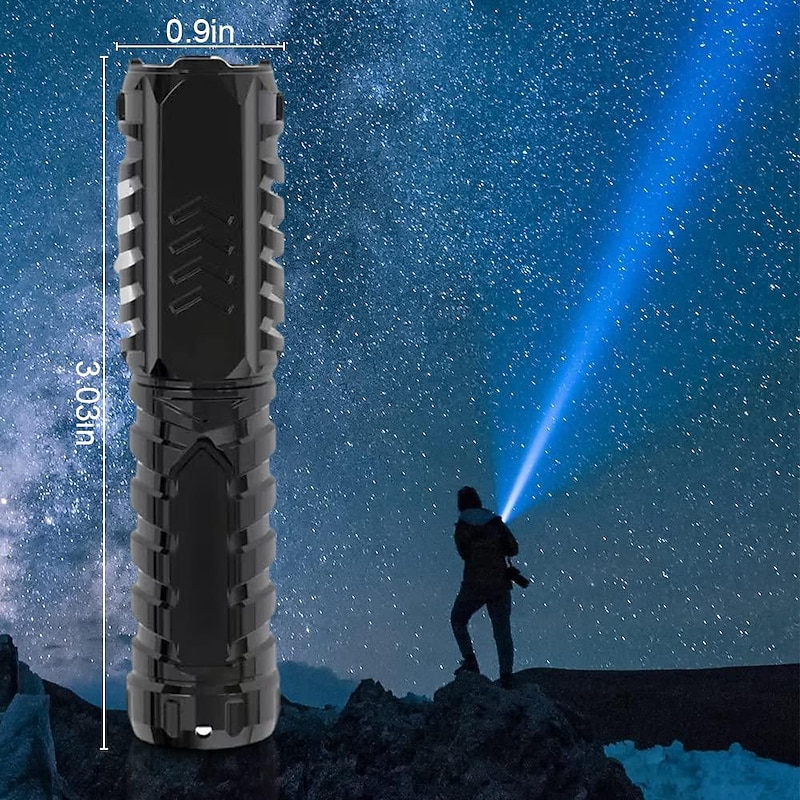 Multifunctional Rechargeable Flashlight, 2023 New Charger and Flashlight 2 in 1 LED Flashlights, 450M Long Lighting Range Tactical Flashlight 3 Modes, IPX7 Waterproof Mini Portable Flashlight2