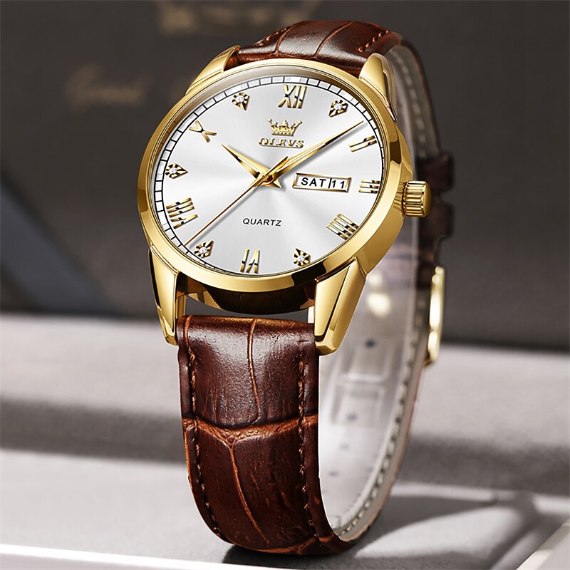 New Olevs Brand Men'S Belt Watch Decorative Luminous Calendar Day Display Diamond-Set Quartz Watch Waterproof Sports Fashion Men'S Watches3