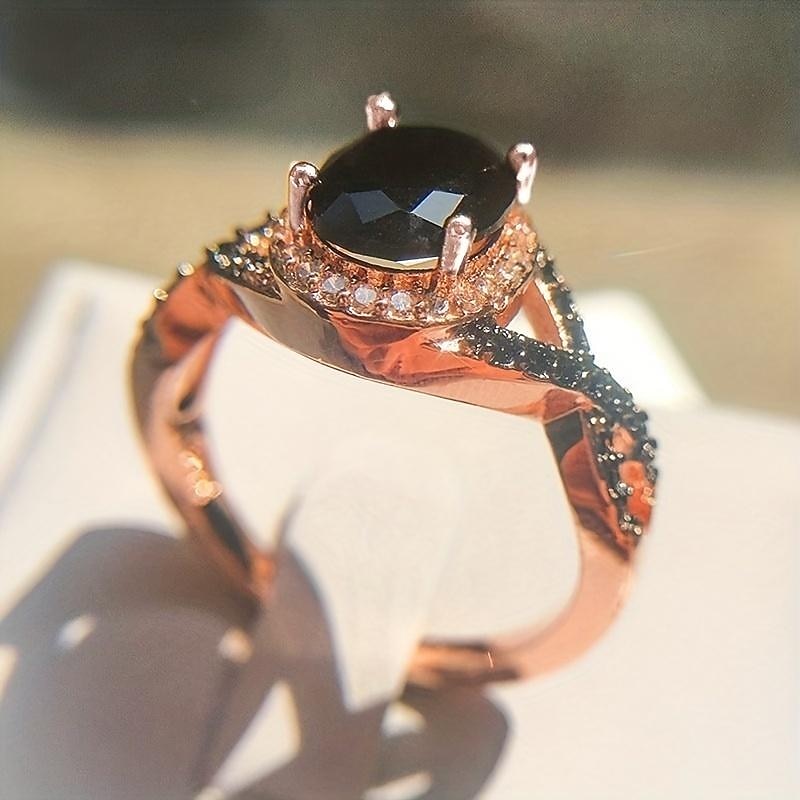 Ring Wedding Classic Black Chrome Precious Luxury Vintage 1PC Zircon4