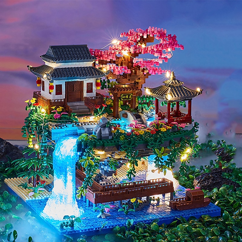 3320pcs Micro Building Blocks Set Diamond Tree House And Waterfall for Christmas Gifts2