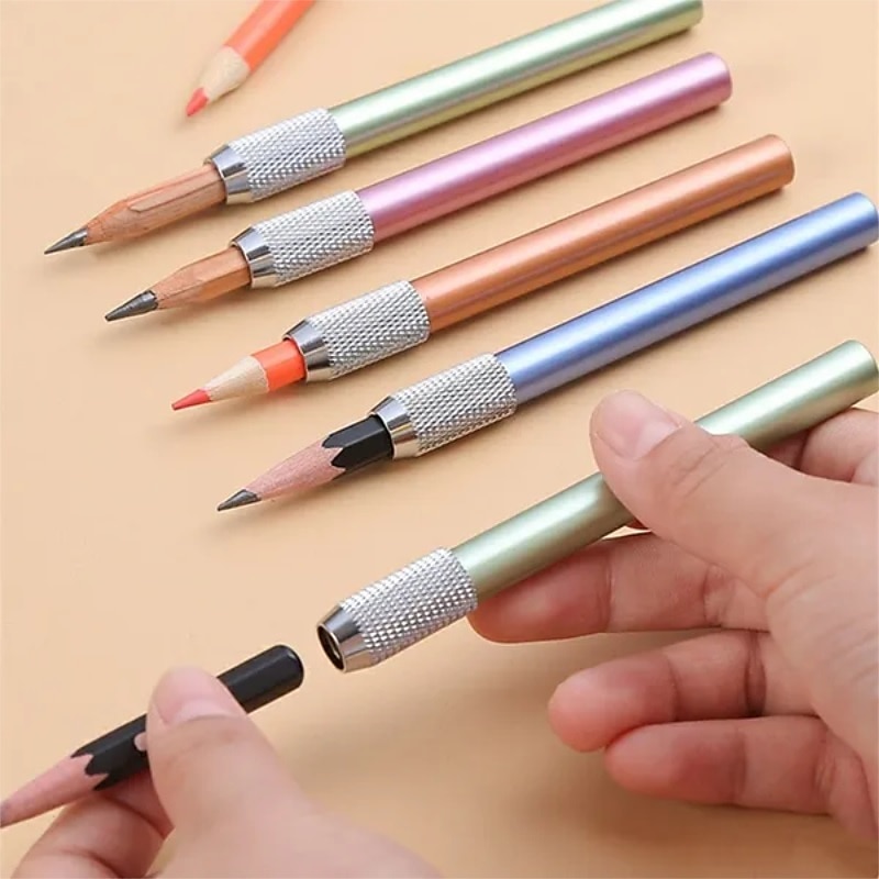 Pencil Extender Single-ended Colored Metal, Extend the pencil for continued use, Back to School Gift