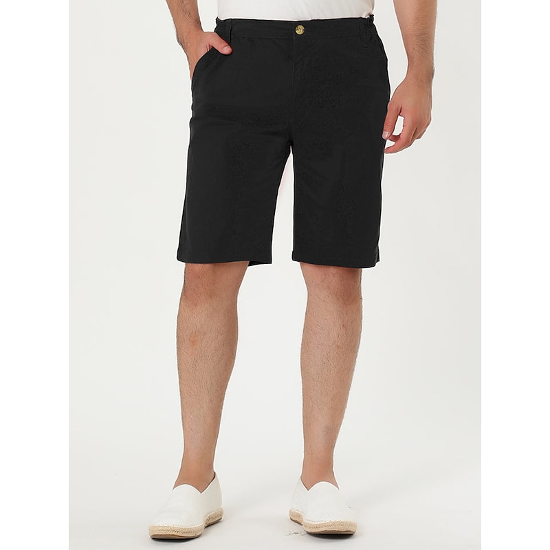 Men's Pink Shorts Shorts Chino Shorts Dress Shorts Bermuda shorts Pocket Plain Comfort Breathable Outdoor Daily Going out Fashion Casual Black Pink4