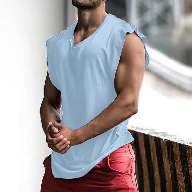 Men's Tank Top Vest Top Undershirt Sleeveless Shirt Sleeveless Crew Neck Summer Plain Fashion Designer Muscle Athleisure Going out Gym Black Navy Blue Red Top Tee for Men4