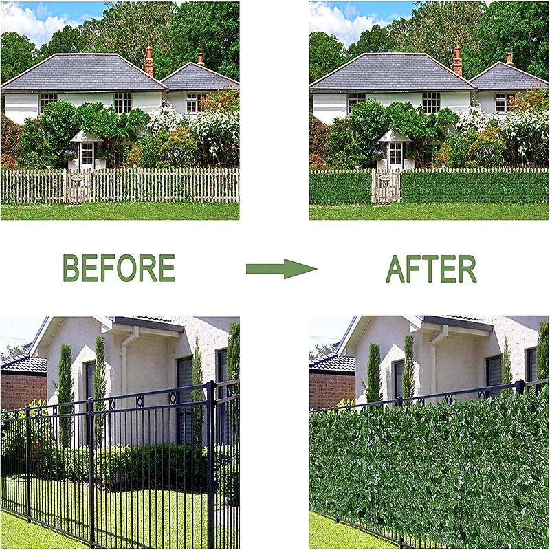 1pc Artificial Ivy Privacy Fence Screen 40 X 120 UV-Anti Fake Leaves Vines Grass Wall for Patio Balcony Privacy Garden Wedding Decoration4