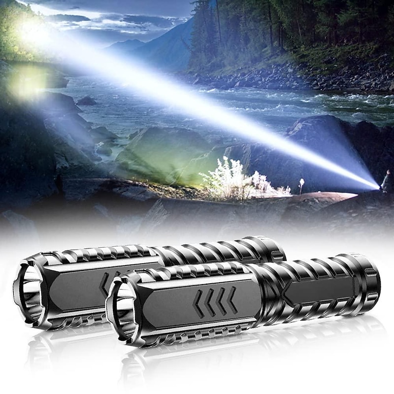 Multifunctional Rechargeable Flashlight, 2023 New Charger and Flashlight 2 in 1 LED Flashlights, 450M Long Lighting Range Tactical Flashlight 3 Modes, IPX7 Waterproof Mini Portable Flashlight